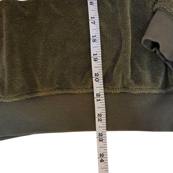 DONNI. Tri Terry Sweater Cream/Latte/Basil Women's XS Sweatshirt Color Block - Picture 4 of 9